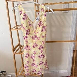 Floral Yellow and Purple Dress